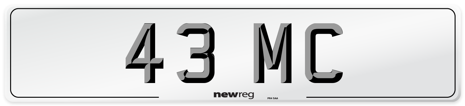 43 MC Number Plate from New Reg